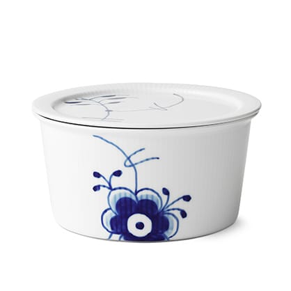 Blue Fluted Mega bowl with lid, 100 cl Royal Copenhagen