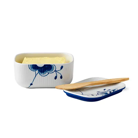 Blue Fluted Mega butter jar, 6,8 cm Royal Copenhagen