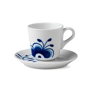 Blue Fluted Mega espresso cup with saucer, 9 cl Royal Copenhagen