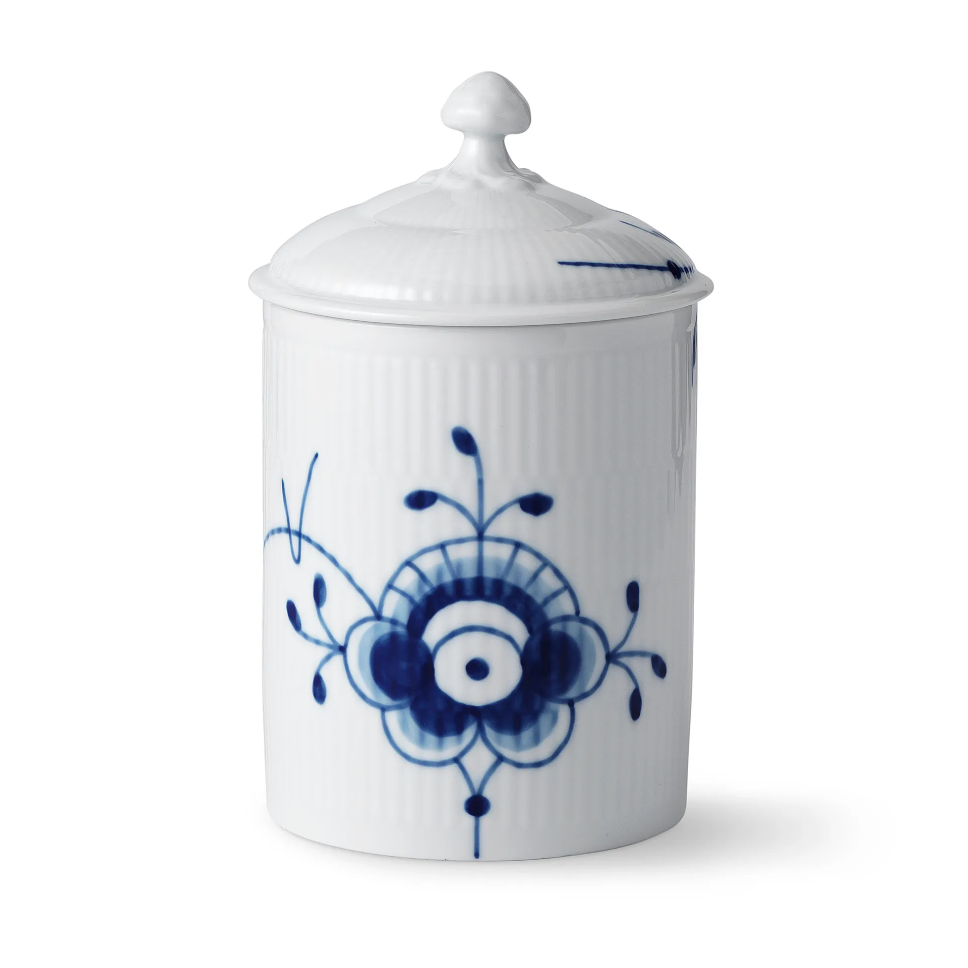 Blue Fluted Mega jar with lid, 16 cm Royal Copenhagen