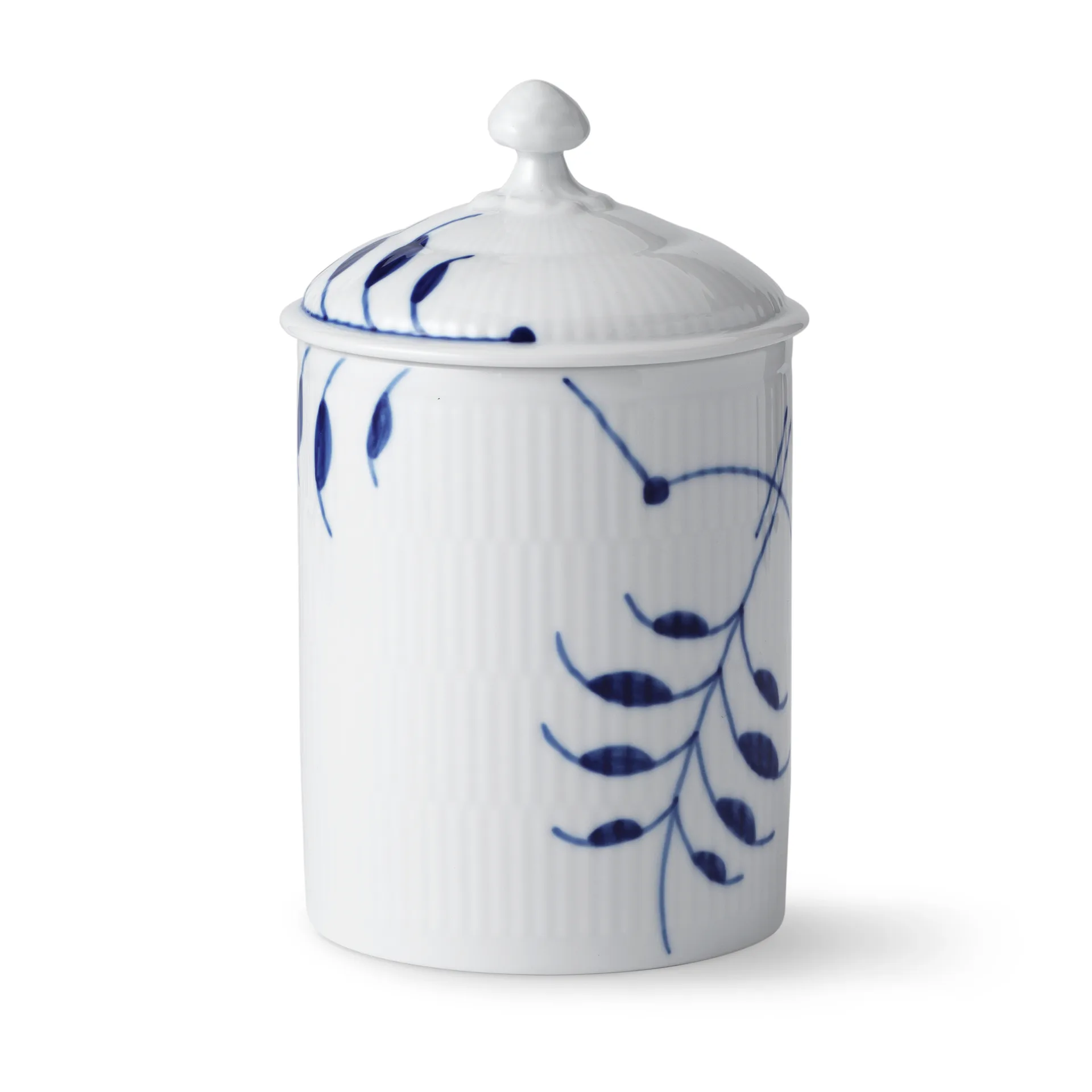Blue Fluted Mega jar with lid, 16 cm Royal Copenhagen