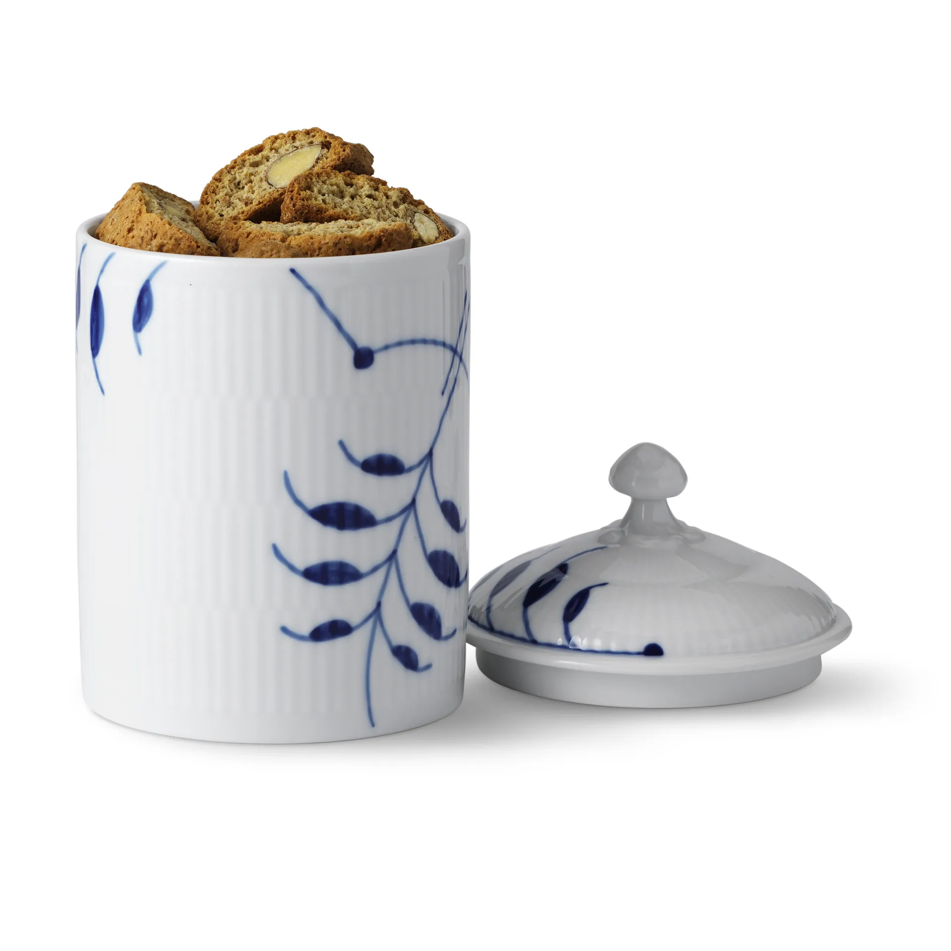 Blue Fluted Mega jar with lid, 16 cm Royal Copenhagen