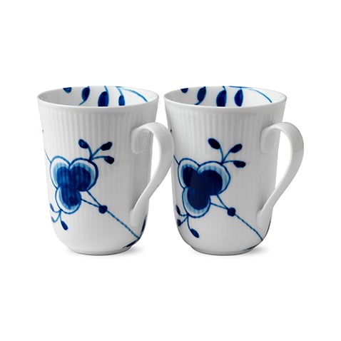 Royal Copenhagen Blue Fluted Mega mug 2-pack 33 cl | Scandinavian Design | Coffee cups | Blue