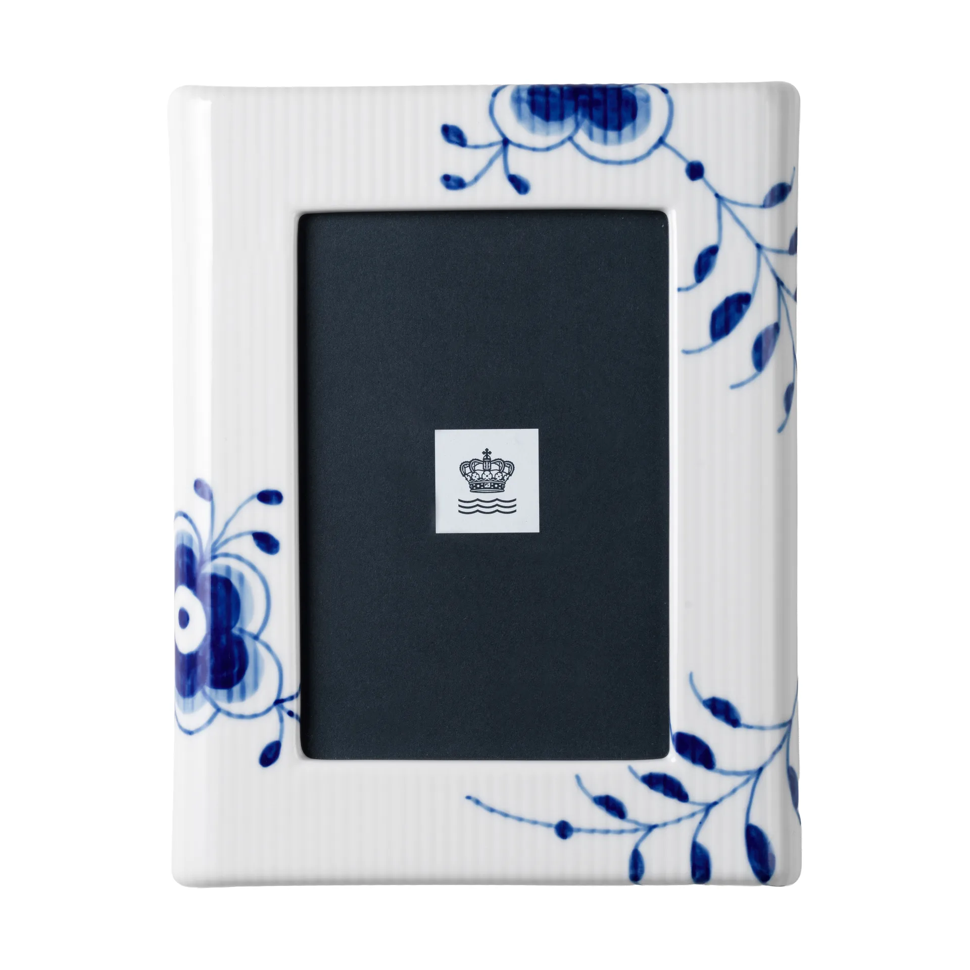 Blue Fluted Mega photo frame 16.5x21 cm, White-blue Royal Copenhagen