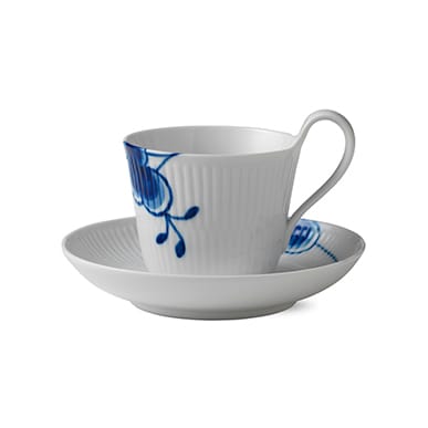 Blue Fluted Mega teacup with saucer, 25 cl Royal Copenhagen