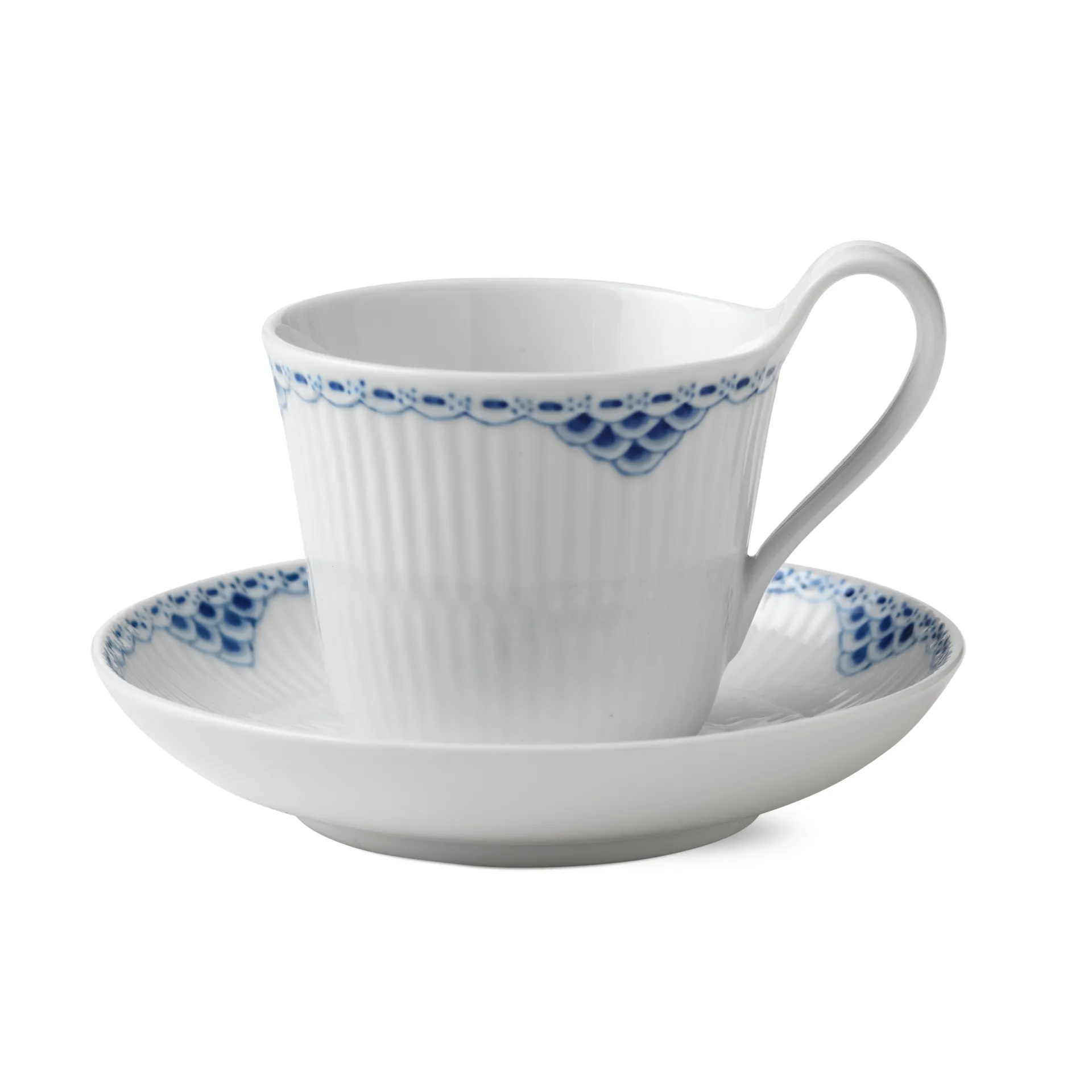 Princess cup with saucer, 25 cl-high handle Royal Copenhagen