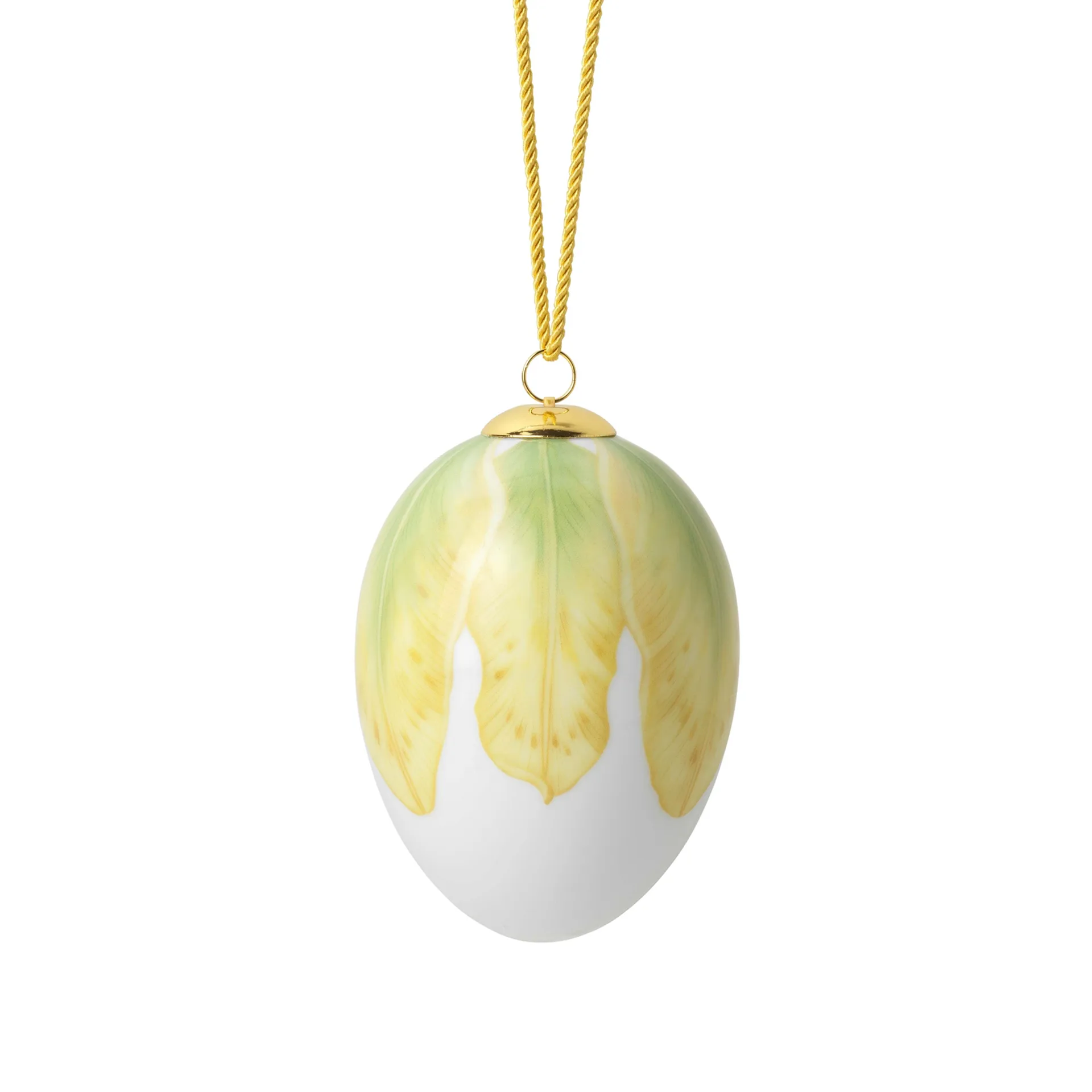 Royal Copenhagen Tulpan large Easter egg hanging 2023, Yellow-green Royal Copenhagen