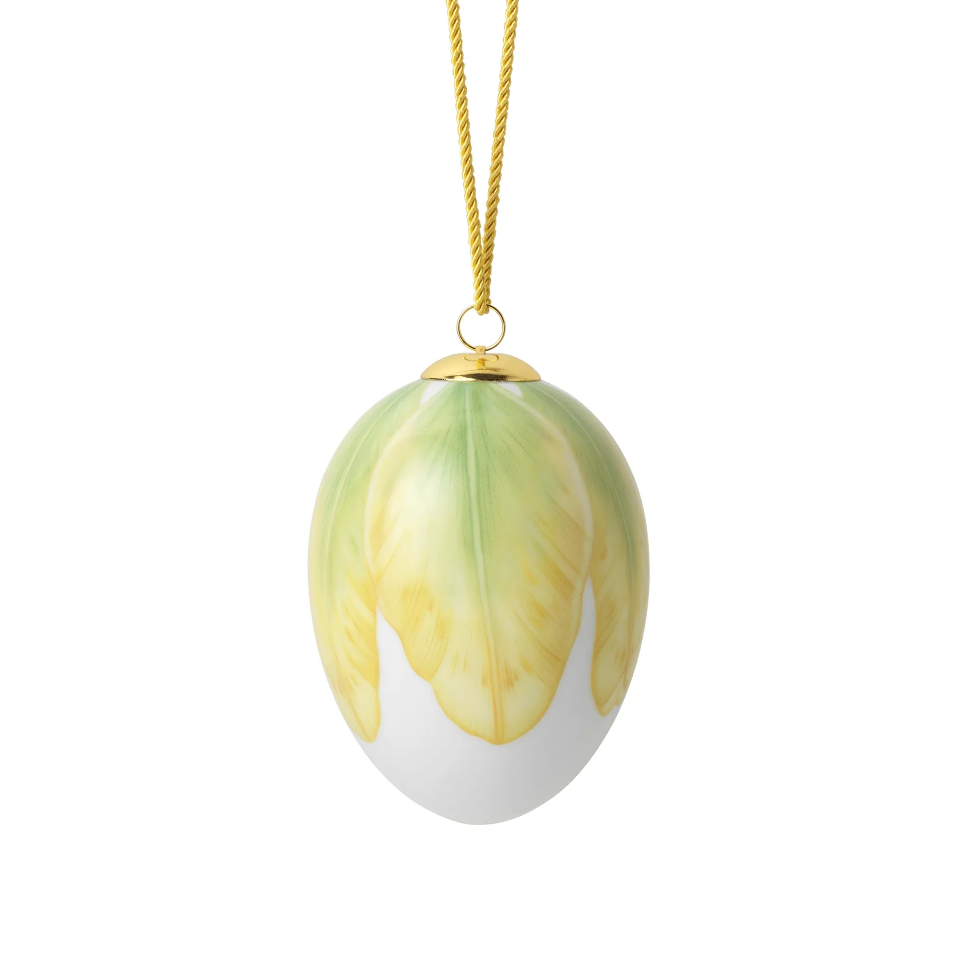 Royal Copenhagen Tulpan large Easter egg hanging 2023, Yellow-green Royal Copenhagen