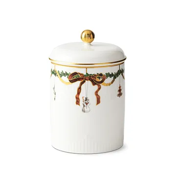 Star Fluted Christmas anniversary jar with lid - white - Royal Copenhagen