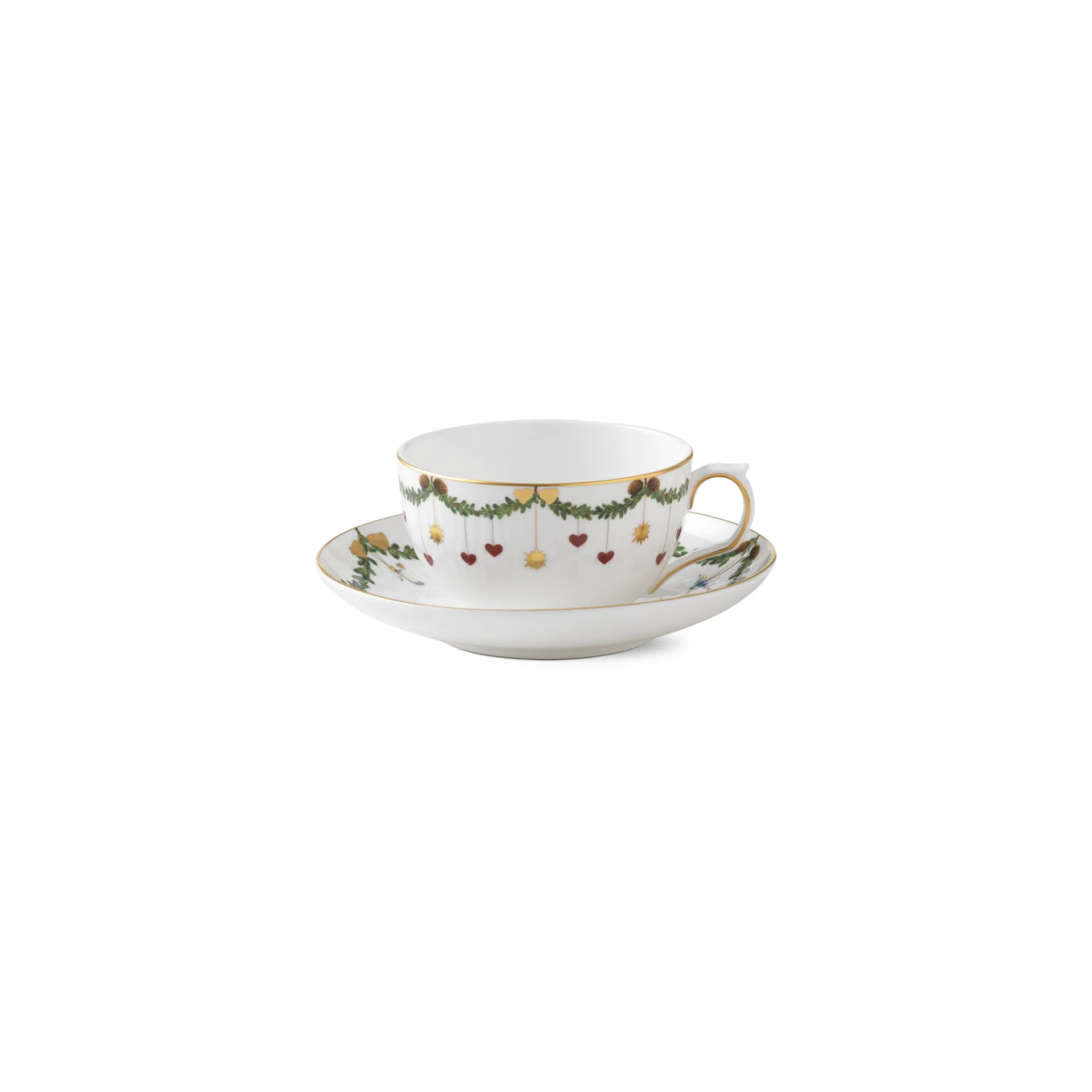 Star Fluted Christmas cup and saucer, 32 cl - low handle Royal Copenhagen