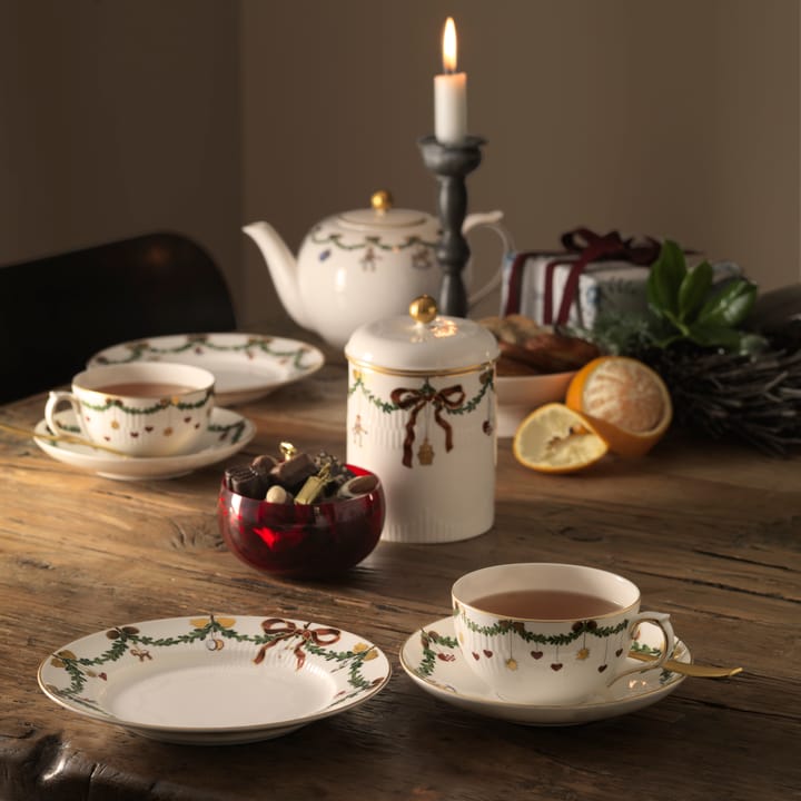 Star Fluted Christmas cup and saucer - 32 cl - low handle - Royal Copenhagen