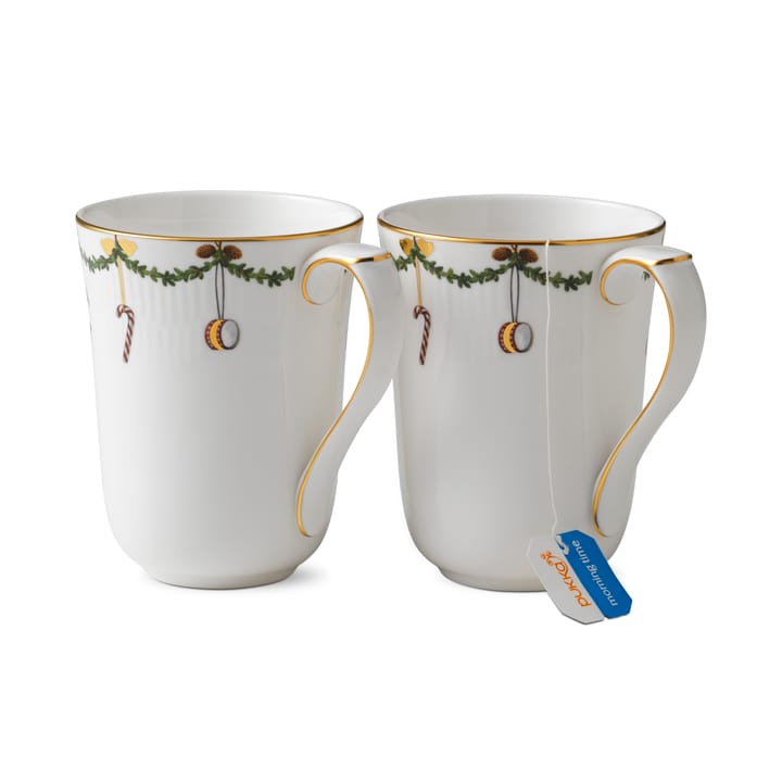 Star Fluted Christmas mug 2-pack, 33 cl Royal Copenhagen
