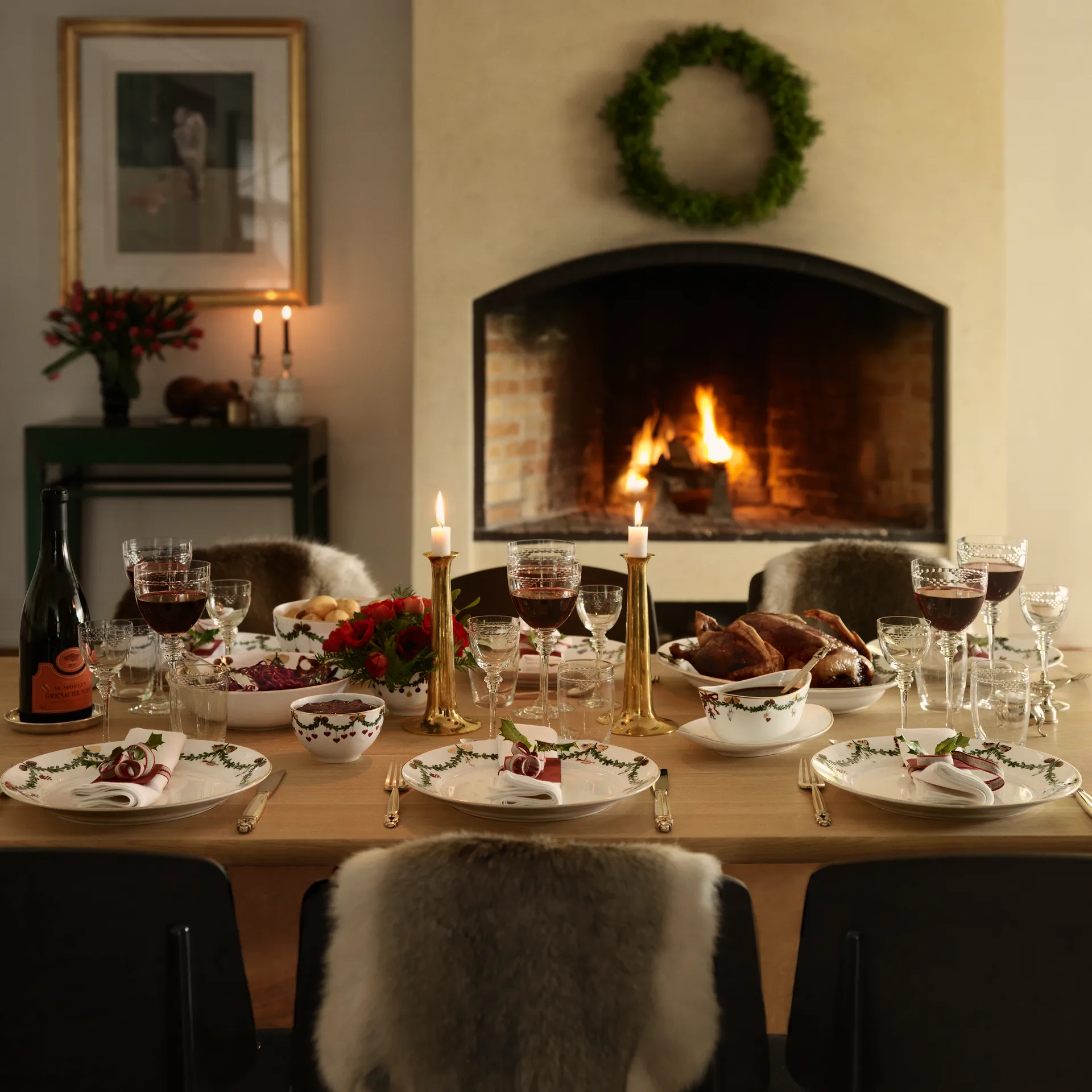 Star Fluted Christmas sauce bowl with saucer, 43 cl Royal Copenhagen