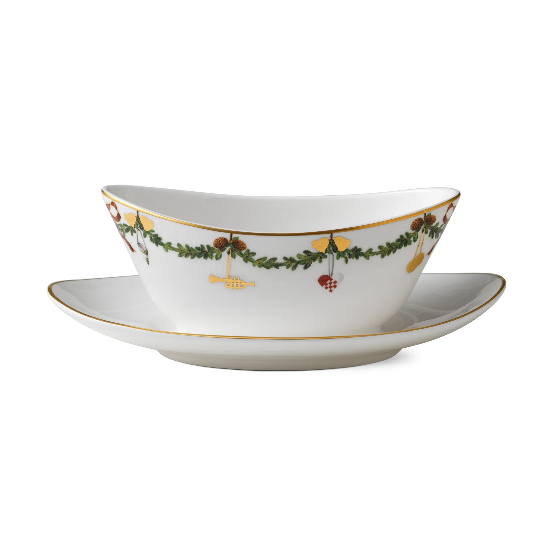 Star Fluted Christmas sauce bowl with saucer, 43 cl Royal Copenhagen
