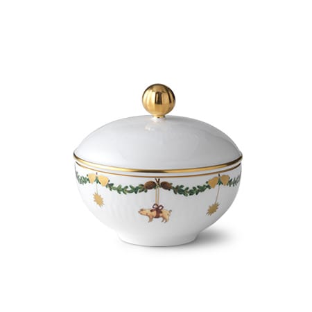 Star Fluted Christmas sugar bowl with lid - 15 cl - Royal Copenhagen