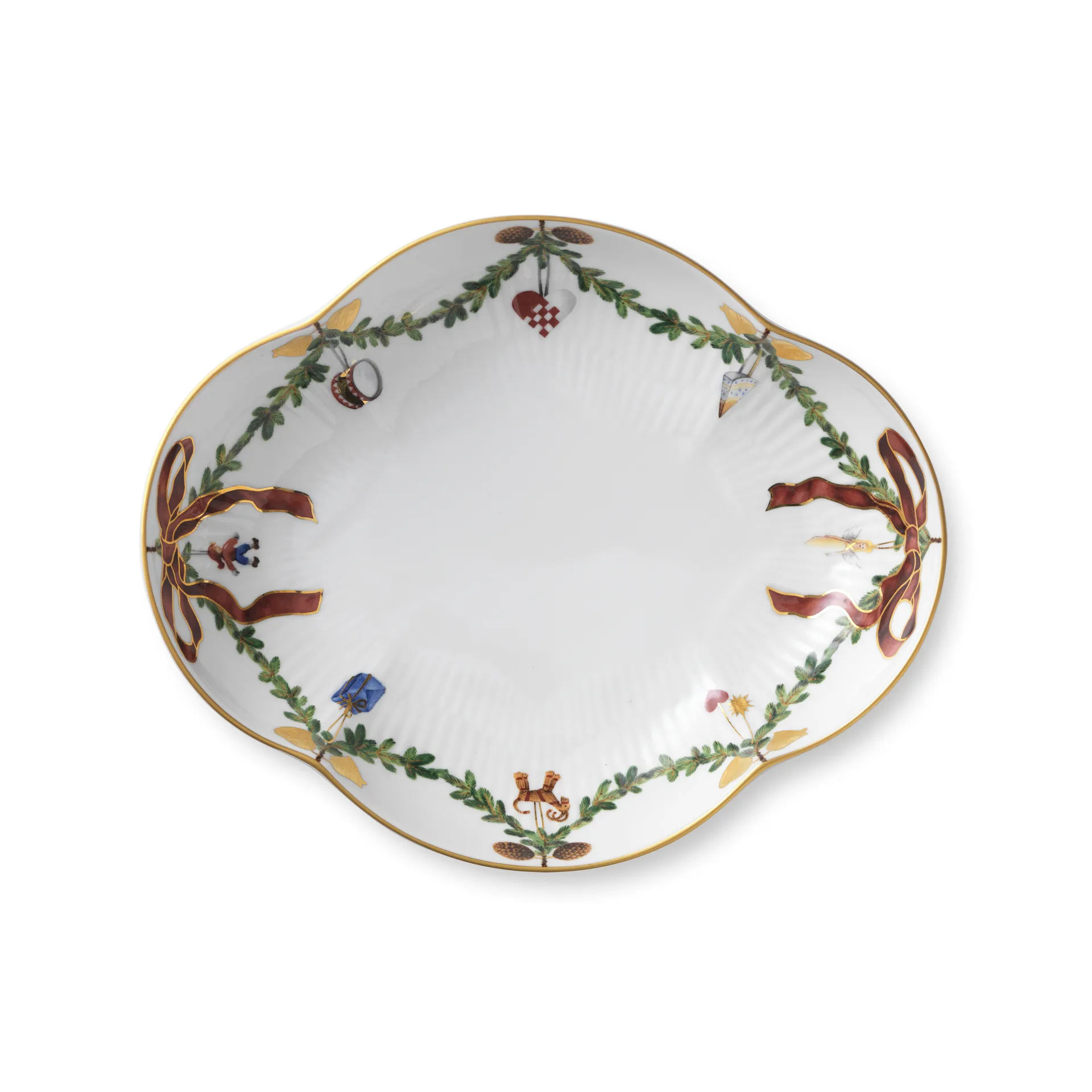 Star Fluted Christmas tray, Ø 18 cm Royal Copenhagen