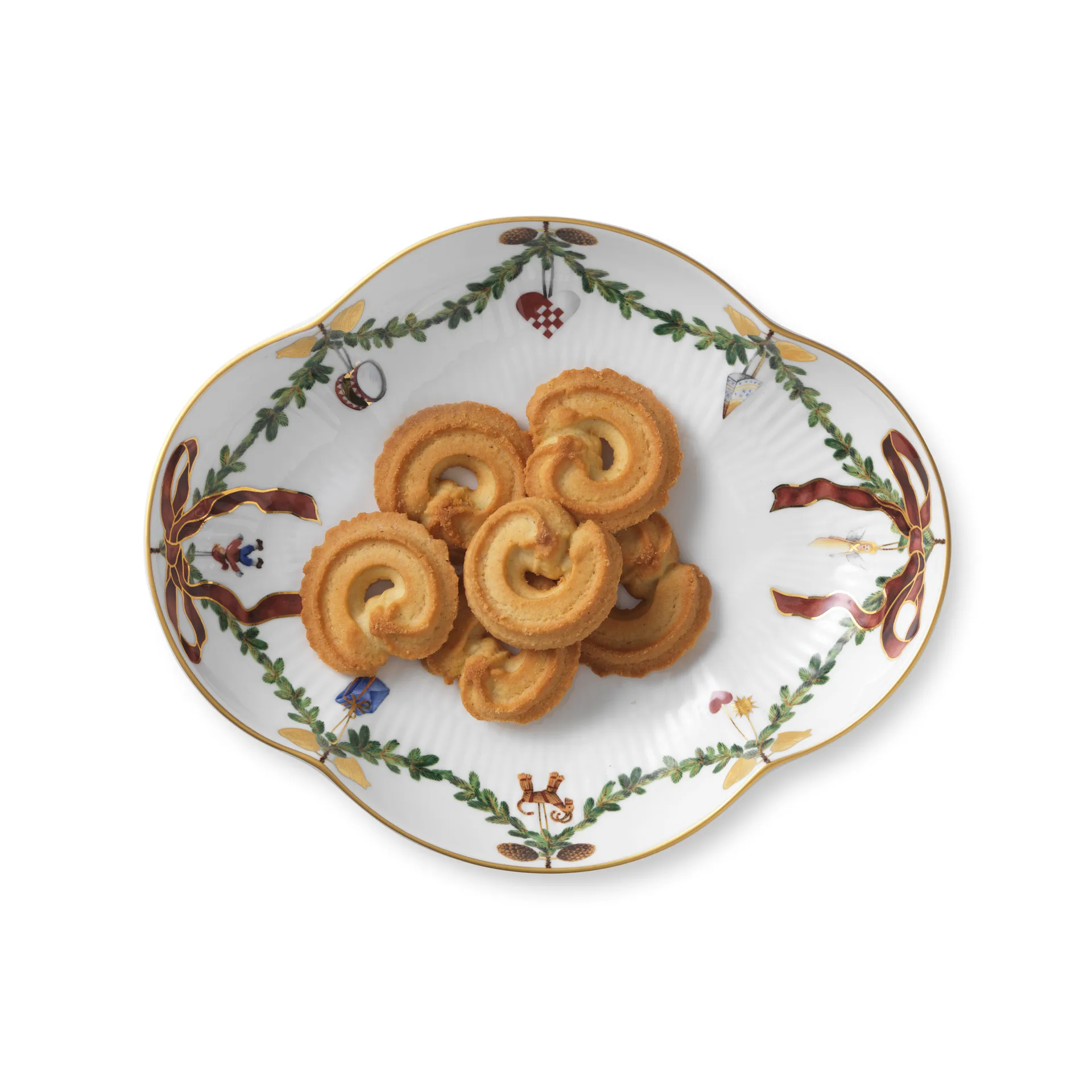 Star Fluted Christmas tray, Ø 18 cm Royal Copenhagen