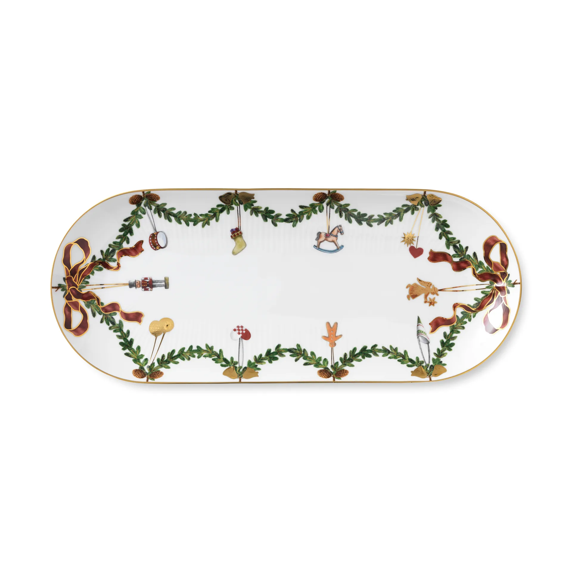 Star Fluted Christmas tray long, Ø 39 cm Royal Copenhagen