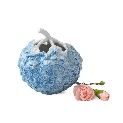 The art of giving flowers hydrangea vase, light blue Royal Copenhagen