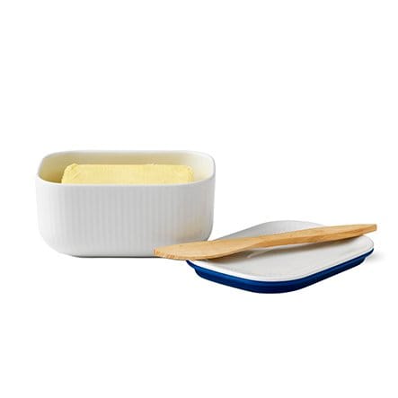 White Fluted butter jar, 6.8 cm Royal Copenhagen