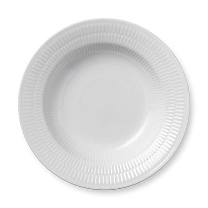 White Fluted deep plate 1, Ø 21 cm Royal Copenhagen