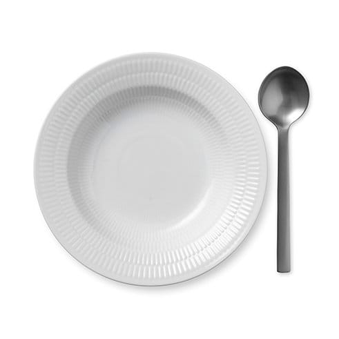 White Fluted deep plate 1, Ø 21 cm Royal Copenhagen