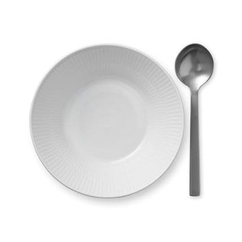 White Fluted deep plate 2, Ø 17 cm Royal Copenhagen