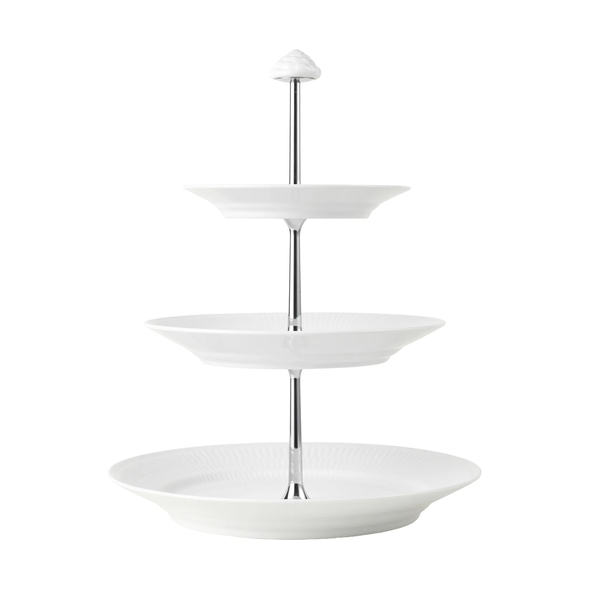 White Fluted dish with 3 tiers, White Royal Copenhagen