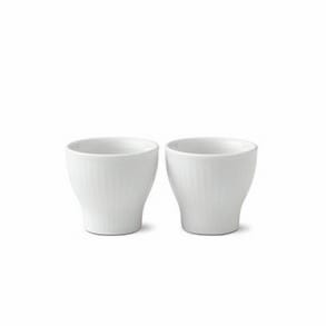 White Fluted egg cup 2-pack, 5 cm Royal Copenhagen