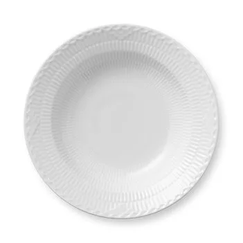 White Fluted Half Lace deep plate, Ø 21 cm Royal Copenhagen