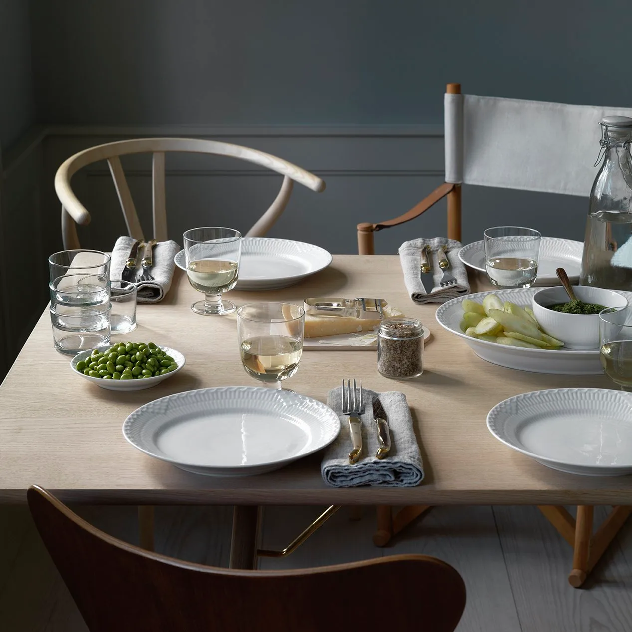 White Fluted Half Lace plate, Ø 19 cm Royal Copenhagen