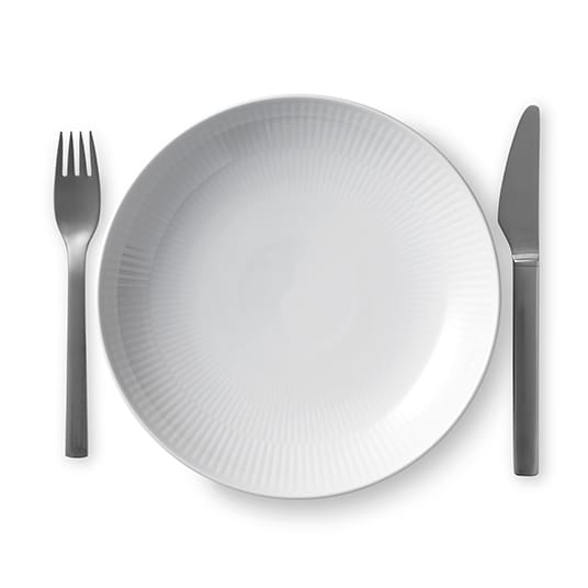 White Fluted modern plate, Ø 20 cm Royal Copenhagen