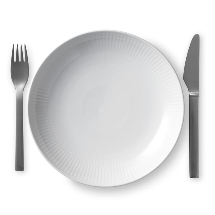 White Fluted modern plate - Ø 25 cm - Royal Copenhagen