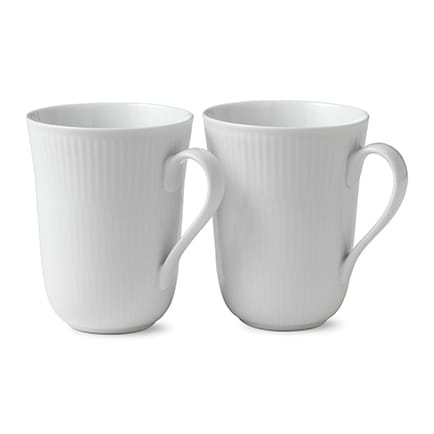 White Fluted mug 2-pack, 33 cl Royal Copenhagen