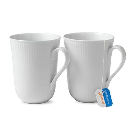 White Fluted mug 2-pack, 33 cl Royal Copenhagen