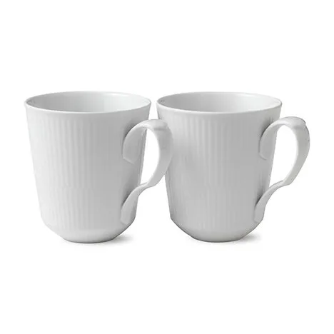 White Fluted mug 2-pack, 37 cl Royal Copenhagen