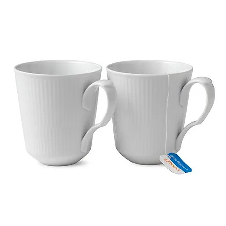 White Fluted mug 2-pack, 37 cl Royal Copenhagen