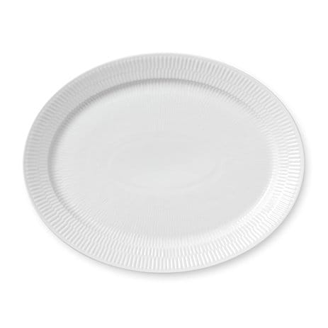 White Fluted oval dish - Ø 33 cm - Royal Copenhagen