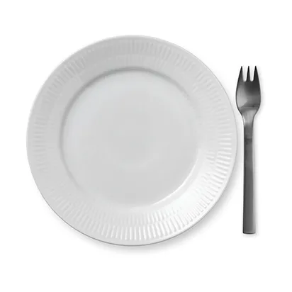 White Fluted plate, Ø 19 cm Royal Copenhagen