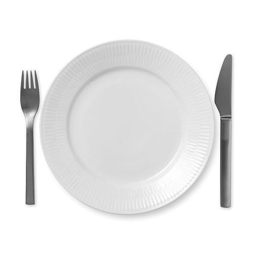 White Fluted plate, Ø 22 cm Royal Copenhagen