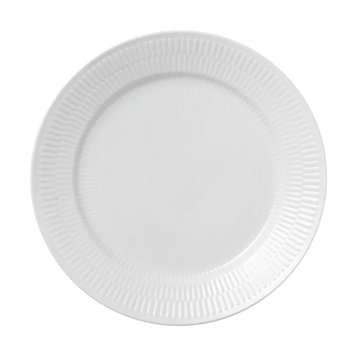 White Fluted plate Ø25 cm - White - Royal Copenhagen