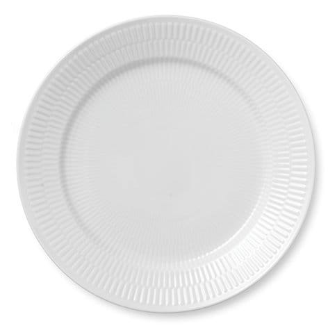 White Fluted plate - Ø 27 cm - Royal Copenhagen