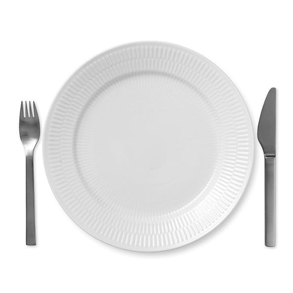 White Fluted plate - Ø 27 cm - Royal Copenhagen