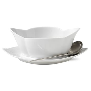 White Fluted sauce bowl with saucer - 55 cl - Royal Copenhagen