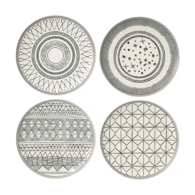Charcoal Grey plate set 4 pieces, 4 pieces Royal Doulton