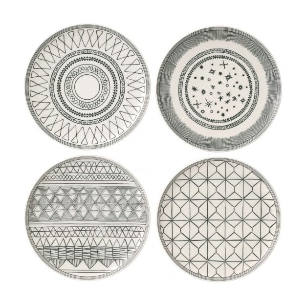 Charcoal Grey plate set 4 pieces - 4 pieces - Royal Doulton