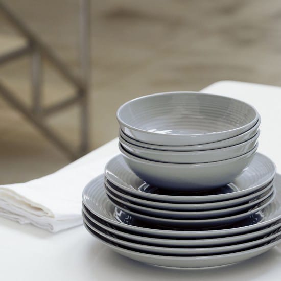 Maze plate set 12 pieces - dark grey - Royal Doulton