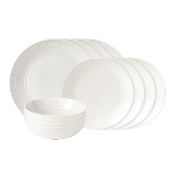 Maze plate set 12 pieces - white - Royal Doulton