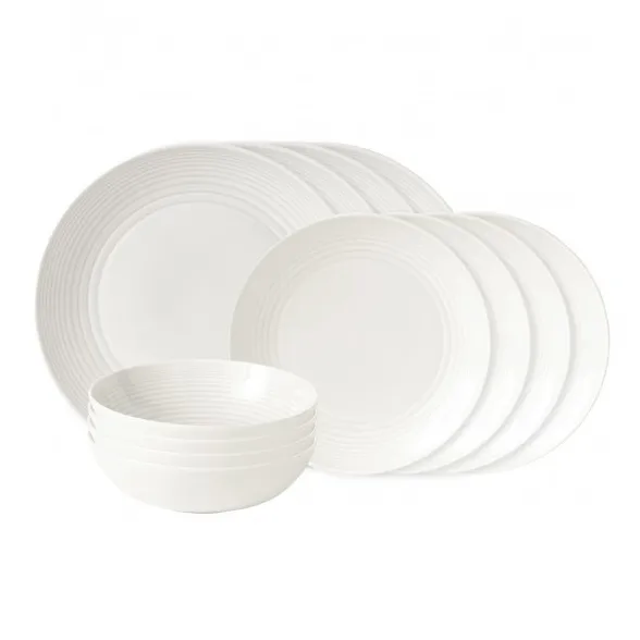 Royal Doulton Maze plate set 12 pieces white | Scandinavian Design | Table settings & starter sets | White