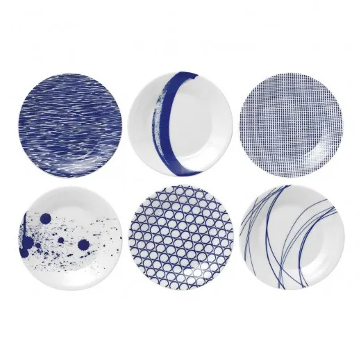 Royal Doulton Pacific plate blue 6 pieces 23 cm | Scandinavian Design | Table settings & starter sets | Blue